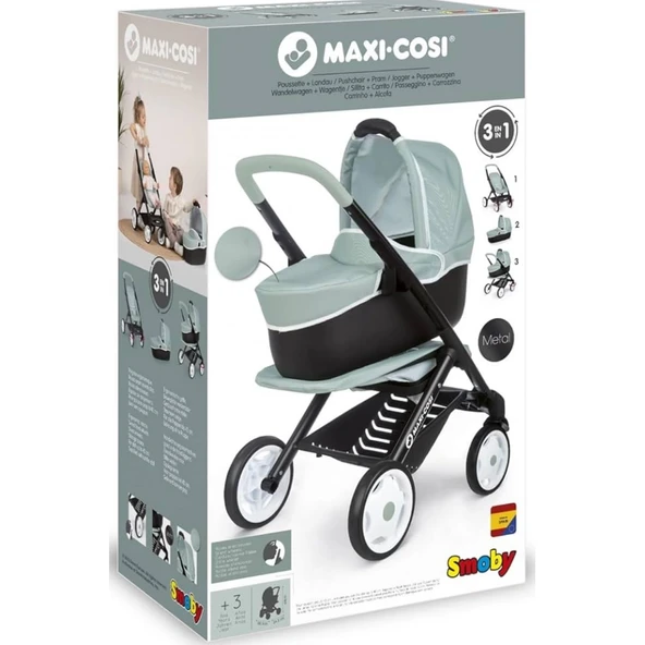 Smoby Maxi-Cosi 3'ü 1 Arada Oyuncak Bebek Arabası 253120 ürün görseli 1