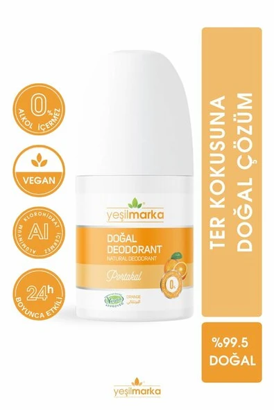 YEŞİL MARKA DOĞAL DEODORANT - PORTAKAL KOKULU 50 ML ürün görseli 1