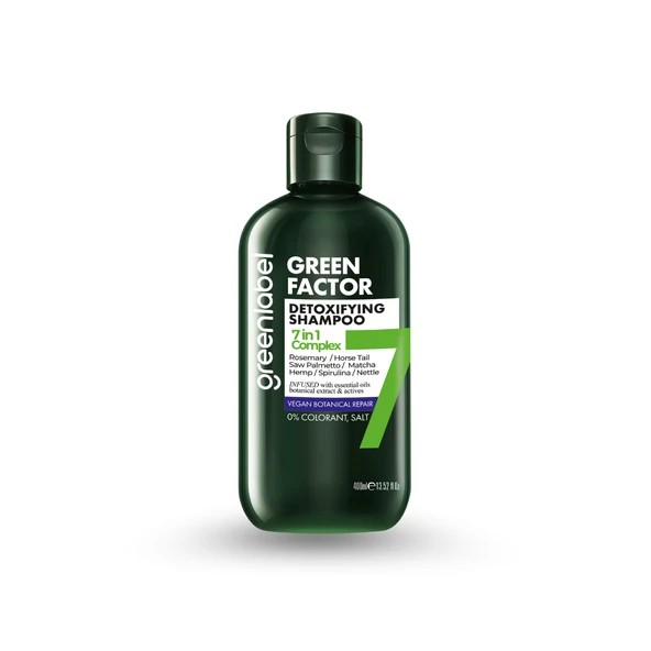 GREENLABEL GREEN FACTOR 7 BİTKİLİ ONARICI VE YOĞUN BAKIM ŞAMPUANI 400 ML. ürün görseli 1