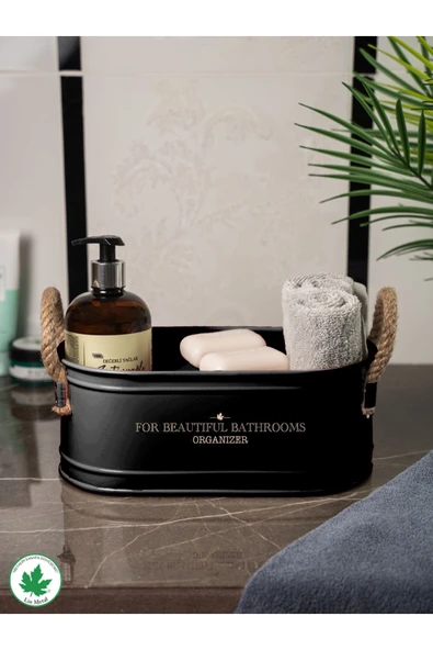 İp Kulplu Baton Metal Banyo Düzenleyici, Banyo Organizeri (For Beautiful Bathrooms Organizer Baskı) ürün görseli 1