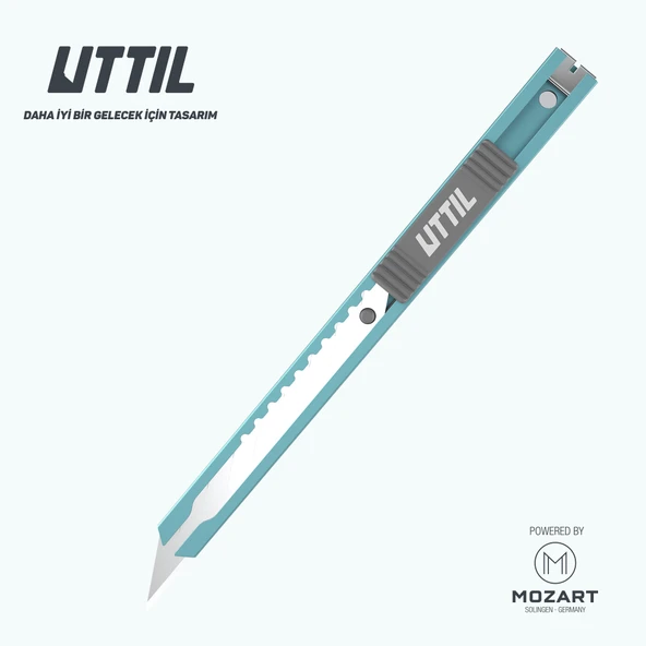 UTTIL PTUK07-30 Cep Tipi Süper Slim Paslanmaz Klipsli 30 derecelik 9 mm bıçaklı Metal Maket Bıçağı ürün görseli 1