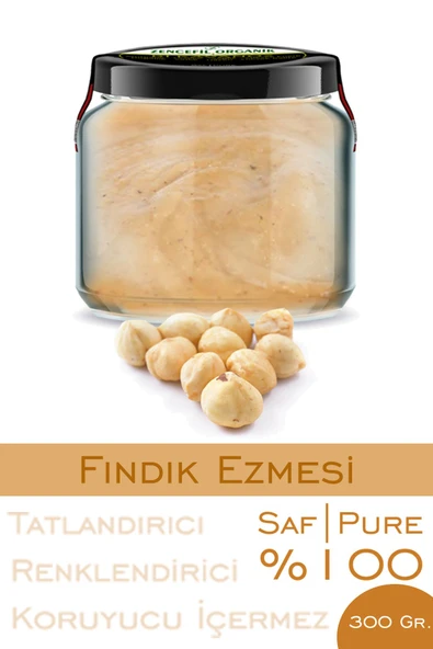 %100 Saf Fındık Ezmesi Şeker İlavesiz Bi Kavanoz 330 cc. Cam Kavanozda Katkısız Fındık Ezmesi ürün görseli 1