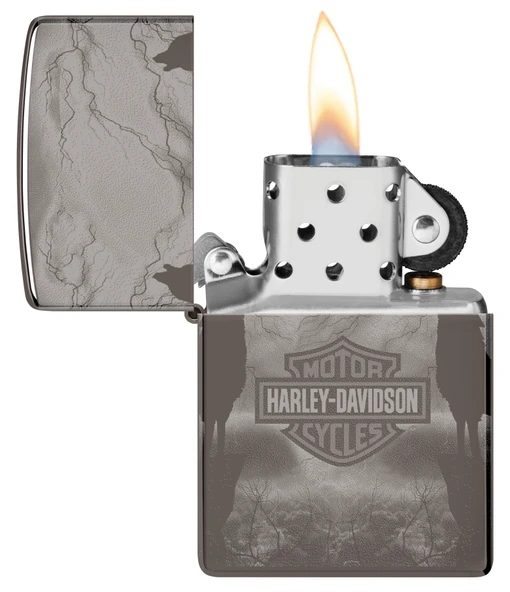 Zippo Harley Davidson Howling Wolves Dizayn Çakmak - Resim 3