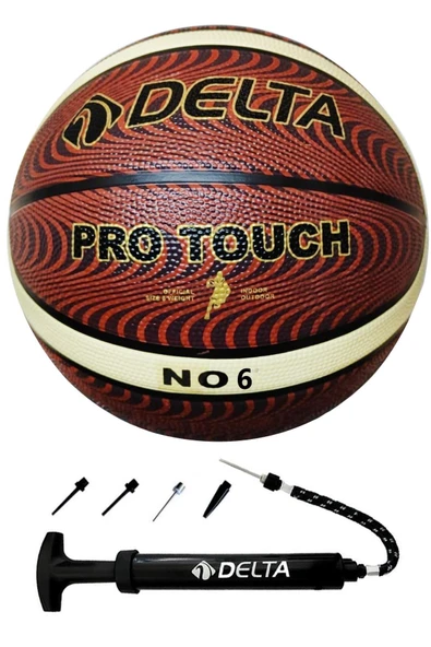 Delta Pro Touch 6 Numara Dura-Strong Deluxe Basketbol Topu + Çok Fonksiyonlu Top Pompası İkili Set ürün görseli 1