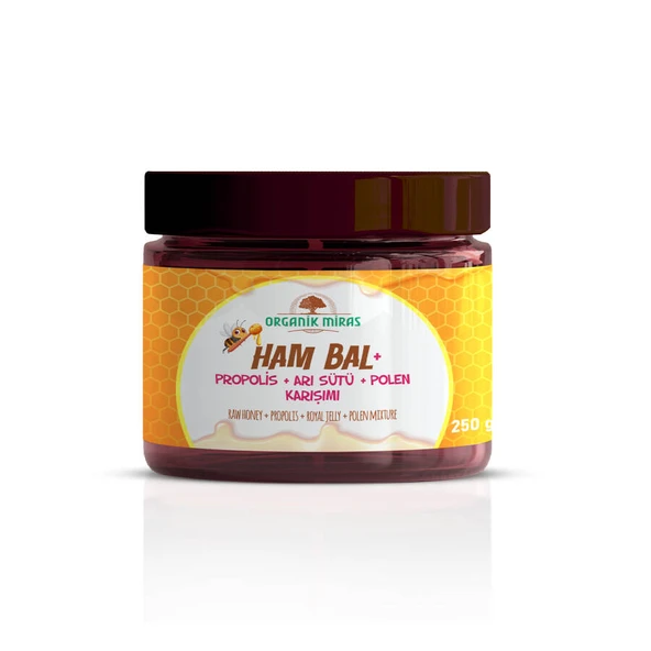 Evvahe Doğal Ham Bal + Propolis + Arı Sütü + Polen Karışımı 250gr ürün görseli 1