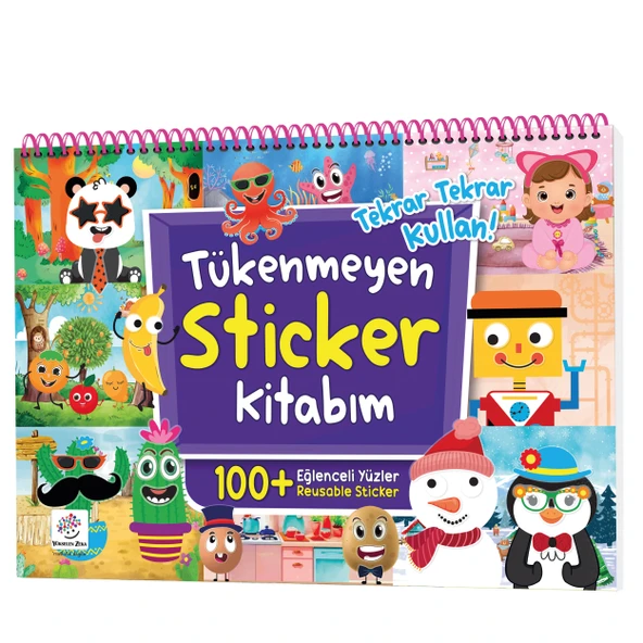 Tükenmeyen Sticker Kitabım - Eğlenceli Yüzler (100+ Tekrar Tekrar Kullanılabilen Sticker) ürün görseli 1