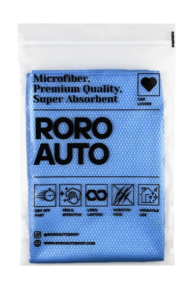 Roro Auto Olimpos Mikrofiber Oto Cam bezi 50x70 Mavi ürün görseli 1