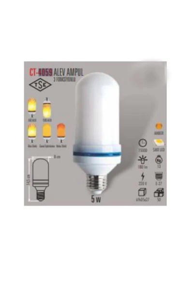 Alevli Led Ampul 5w Amber Renk Ct-4059 Ct-4059 ürün görseli 1