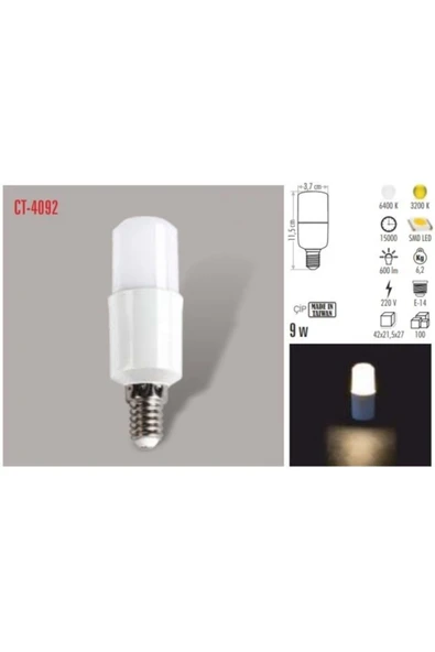 Led Ampul E14 Duy Beyaz Işık 8 Watt - Resim 2