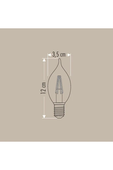 Rustik Led Kıvrık Buji Ampul E14 Amber 4w - Resim 3