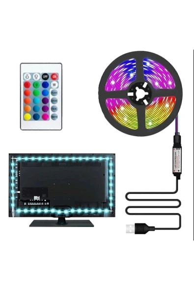Tv Arkası Usb Rgb Şerit Led Ct-4566 Kumanda İle Kontrol ürün görseli 1