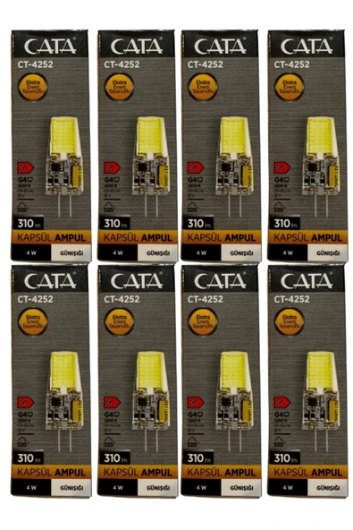 CT-4252 4W 12V 3200K (Günışığı) G4 Duylu Kapsül Ampul (8 Adet) ürün görseli 1