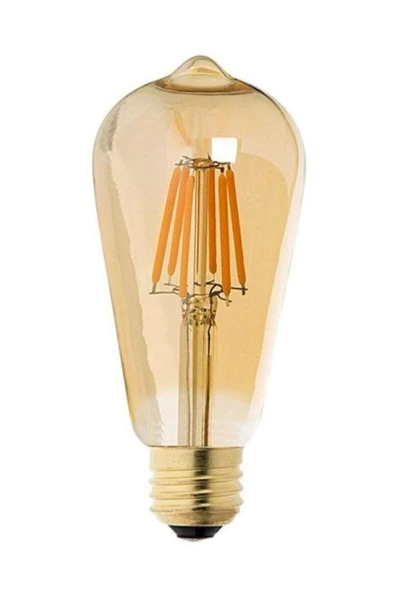 Led Dünyam 8w Amber St64 Dekoratif Armut Rustik Led Ampül Ct-4290 ürün görseli 1