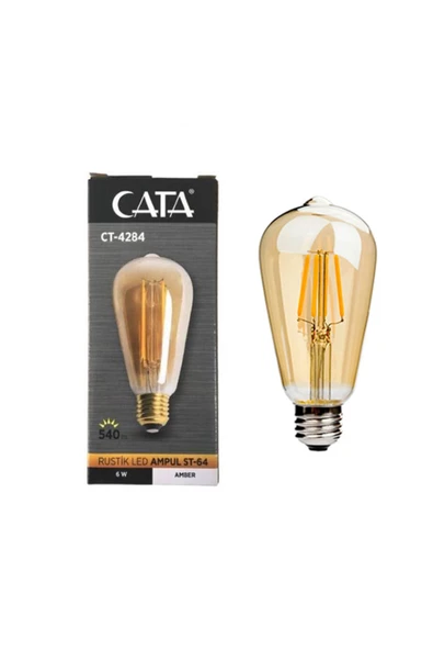 6w E27 2700k Amber Rustik Led Ampul Ct-4284 - Resim 4
