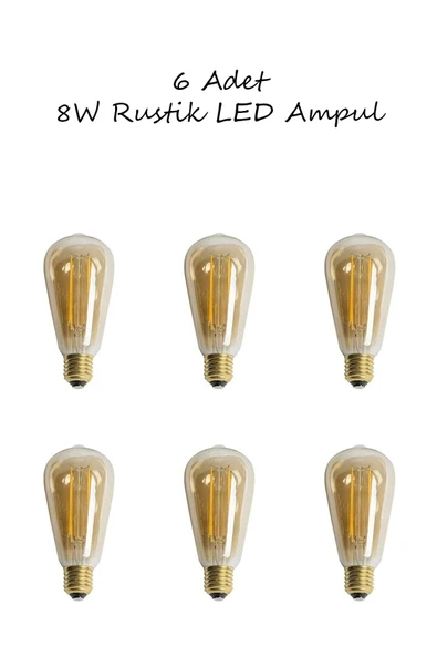 6 Adet Rustik Led Ampul St64/ Ct-4290 ürün görseli 1