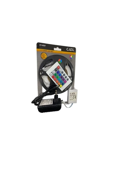 Ct-4557 Rgb Şerit Led Seti 5 Mt Rgb Led 3 Renk Trafo Rgb Kumanda ürün görseli 1