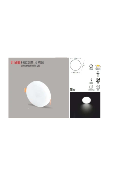 Ct-5660 10w/3200k X-plus Slım Led Panel (G.IŞIĞI) ürün görseli 1