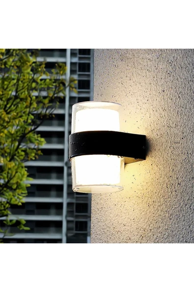 12 W İki Yönlü Led Duvar Aplik - Gün Işığı (3000K) - Siyah - IP54 - CT-7048 ürün görseli 1