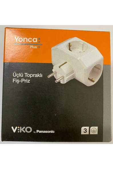 YONCA PLUS BEYAZ ÜÇLÜ TOPRAKLI PRİZ FİŞLİ - Resim 2