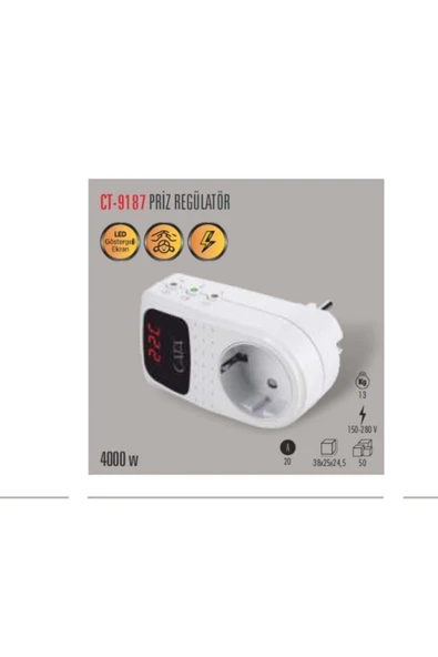 Ct-9187 Priz Regülatör(150-280v-4000w) ürün görseli 1