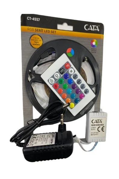 5 Metre 6 Watt 220 Volt 96 Renkli Kumandalı Rgb Şerit Led Seti (ct-4557) ürün görseli 1