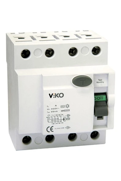 4 X 40 Amper Kaçak Akım Rölesi 30 mA  VTR4-4030 ürün görseli 1