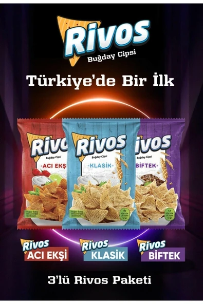 Haşiroğlu  Rivos Buğday Cipsi 3lü Efsane Lezzeti ürün görseli 1