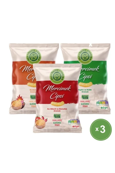 GLUTENSİZ FABRİKA  MERCİMEK CİPSİ KARMA PAKET 60 GRAM ürün görseli 1