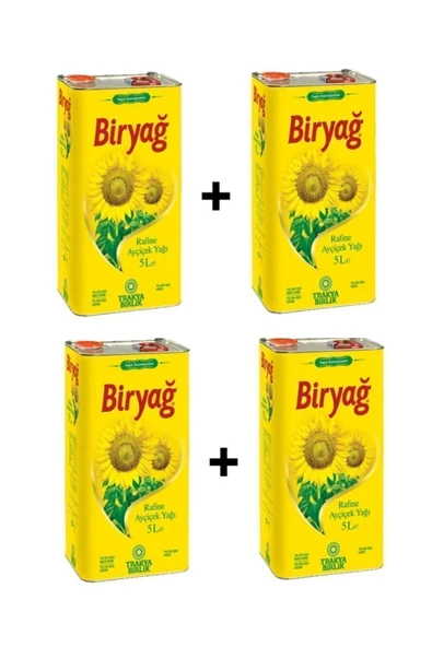 Biryağ  Trakyabirlik Ayçiçek Yağı 5 Lt X 4 Adet ürün görseli 1