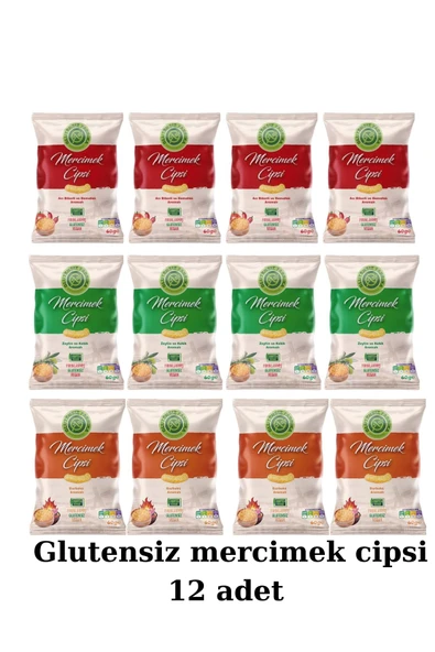 GLUTENSİZ FABRİKA  Mercimek cipsi barbekü, zeytin ve kekik, acı biber domates 12 adet ürün görseli 1