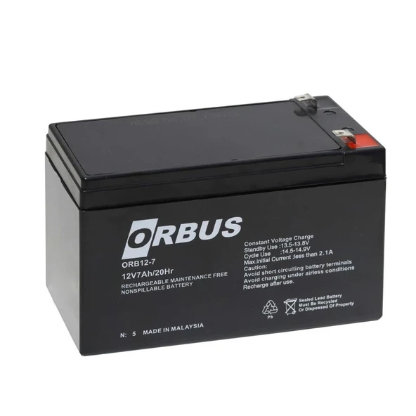 Orbus Kuru Akü 12v 7Ah ürün görseli 1