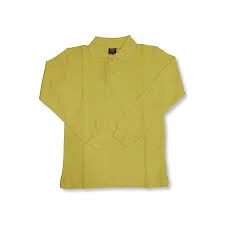 açık sarı uzun Kol Tişört/T-Shirt polo yaka polo pamuklu ürün görseli 1