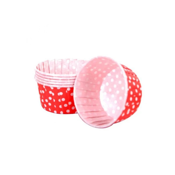 Cupcake Kalıbı Orta Boy 50*39 Mm (100 Adet)  Puantiyeli Kırmızı ürün görseli 1