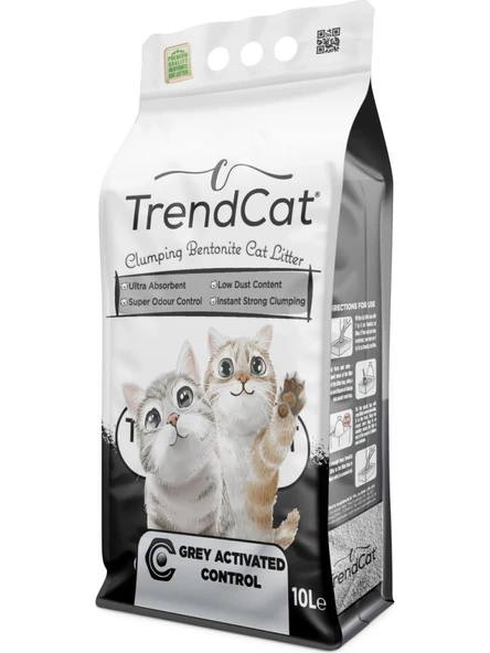 TrendCat Gri Aktif Karbonlu Kedi Kumu 10 Litre ürün görseli 1