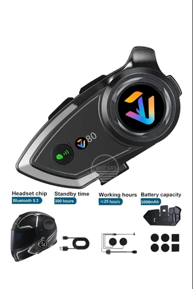 Kask Bluetooth Kulaklık PR80 Bluetooth Motosiklet Kulaklık 5.3 Motosiklet Kulaklık ürün görseli 1