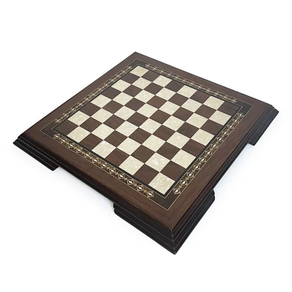 Flat Ayaklı Ahşap Satranç Tablası Küçük Ceviz 35x35cm ürün görseli 1