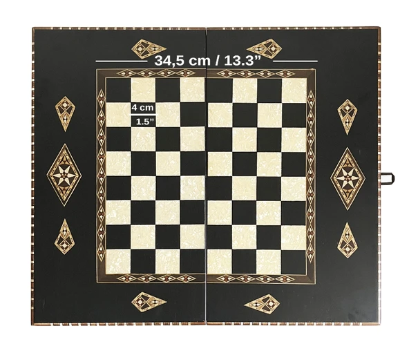 King Tavla Geniş Siyah - Resim 5