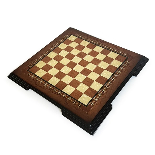 Flat Ayaklı Ahşap Satranç Tablası Küçük Gül 35x35cm ürün görseli 1