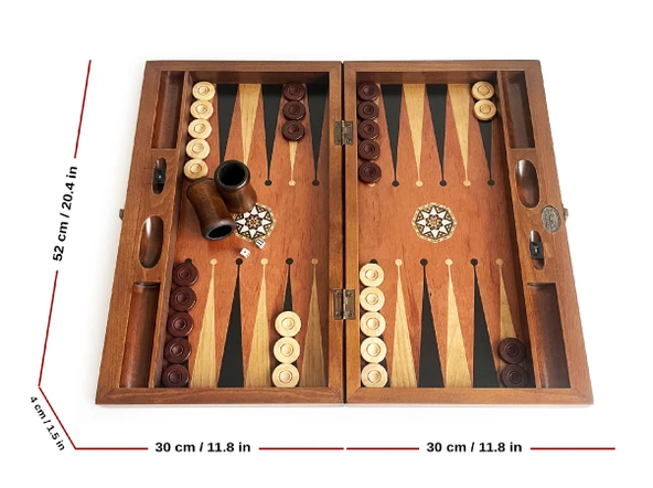 Pure Gül Mazel Masif Ahşap Tavla Numeratörlü - Resim 4