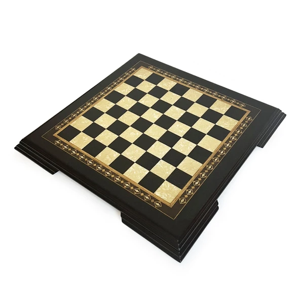 Flat Ayaklı Ahşap Satranç Tablası Küçük Siyah 35x35cm ürün görseli 1