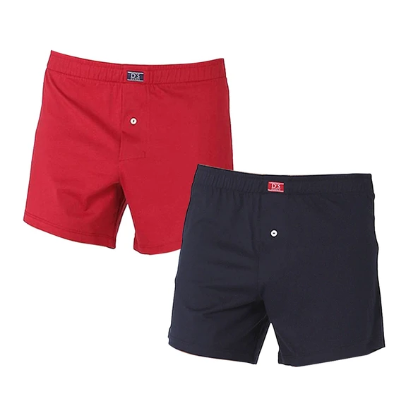 D'S DAMAT Natural 2'li Boxer Lacivert-Bordo ürün görseli 1
