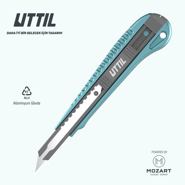UTTIL NMUK07-30 Alüminyum Gövdeli 30 derece 9 mm bıçaklı Metal Maket Bıçağı ürün görseli 1