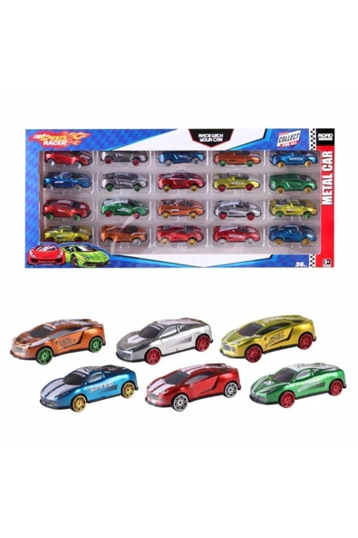 Toysan 20 Li Speed Racer Diecast Metal Araba Toy-35 ürün görseli 1