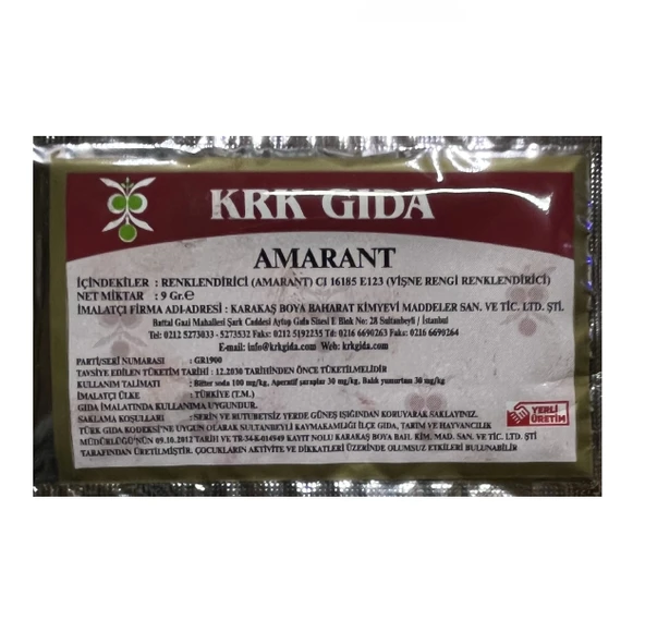 Gıda Boyası Toz Vişne Renklendirici 9 Gr ürün görseli 1