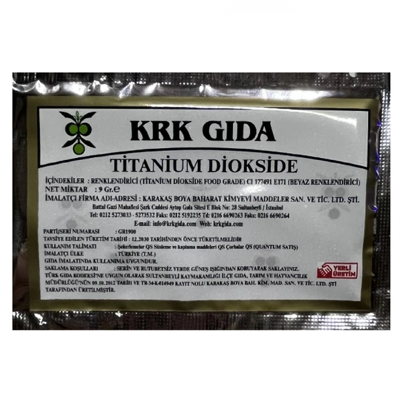 Gıda Boyası Toz Beyaz Renklendirici 9 Gr ürün görseli 1