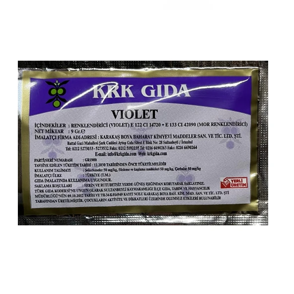 Gıda Boyası Toz Mor Renklendirici 9 Gr ürün görseli 1