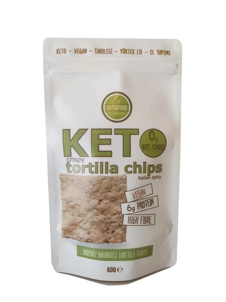 Blendfood Ketojenik Akdeniz Baharatlı Tortilla Kraker (60gr) ürün görseli 1