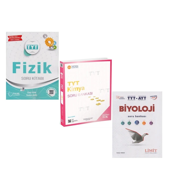 TYT Kimya Fizik ve Biyoloji Soru Bankası 3 Kitap Set ürün görseli 1