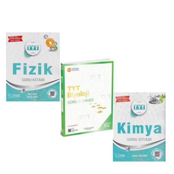 Palme TYT Fizik ve Kimya Üç Dört Beş TYT Biyoloji Soru Bankası 3 Kitap Set ürün görseli 1