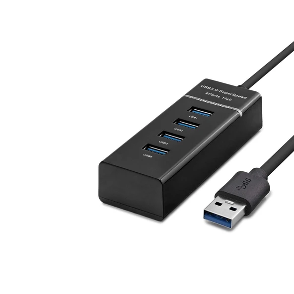 Usb3.0 Hub 3*Usb + Usb3.0 30Cm Siyah HDX7017 ürün görseli 1